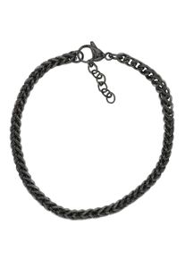 Firetti Damen Edelstahlarmband "Schmuck Geschenk Doppelpanzerkettengliederung, 5 mm breit", 21, Edelstahl, schwarz, Edelstahl, Armbänder, Made in