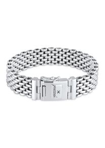 Kuzzoi Herren Armband "Herren Breit Massiv Kastenverschluss 925 Silber", 23cm, ohne Stein, Silber 925 (Sterlingsilber), silber, Silber 925