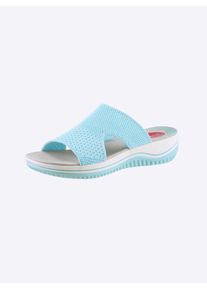 Jana Damen Pantolette, Gr. 38, blau, Textil, sportlich, Schuhe