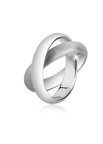 NENALINA Damen Fingerring "Wickelring Basic Gebürstet Verschlungen 925 Silber", 60mm, ohne Stein, Silber 925 (Sterlingsilber), 4mm, silber, Silber