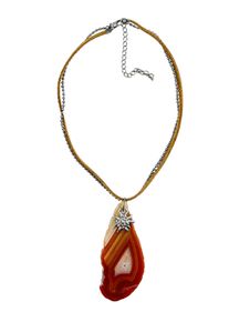 Allgäu Rebell ALLGÄU REBELL Damen Kette mit Anhänger "Gretl", braun, Basic, Bernstein, Halsketten, mit Edelweiß