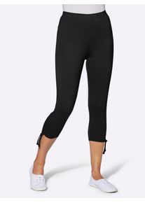 Casual Looks Damen Caprileggings, schwarz, Gr. 36, unifarben, 95% Baumwolle, 5% Elasthan, Hosen