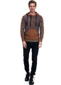Rusty Neal Herren Kapuzensweatshirt, braun, casual, Gr. XXL, mehrfarbig, unifarben, 75% Polyacryl, 25% Baumwolle, Sweatshirts, in ausgefallenem Design