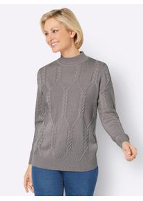 Classic Basics Damen Strickpullover "Stehkragen-Pullover", grau, Gr. 42, unifarben, 100% Polyacryl, Pullover