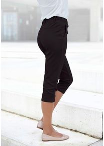 Lascana Damen Caprileggings, Gr. 34, schwarz, Obermaterial: 70% Viskose, 25% Polyamid, 5% Elasthan, unifarben, feminin, Hosen, mit seitlichen
