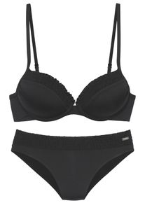 Buffalo Damen Bügel-Bikini, schwarz, Gr. 38, Microfaser, Bikini-Sets, mit leichter Wattierung