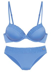 Buffalo Damen Bügel-Bikini, blau, Gr. 36, Microfaser, Bikini-Sets, mit leichter Wattierung