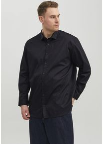 Jack & Jones PlusSize Herren Langarmhemd "JPRBLACARDIFF SHIRT", schwarz, modisch, Gr. XXXL, JACK & JONES PLUSSIZE, Web, Obermaterial: 100% Baumwolle, Hemden