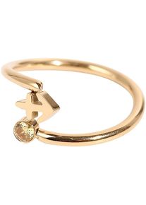 Firetti Damen Fingerring "Schmuck Geschenk Damenring Sternzeichen", 5,00 g, Schütze, Edelstahl, 1,2mm, gold, Edelstahl, Fingerringe, Made in Germany