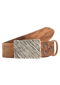 Damen Ledergürtel, braun, modisch,casual, Gr. 85, RETTUNGSRING BY SHOWROOM 019, unifarben, Leder, Gürtel, mit austauschbarer Schließe »Seegras