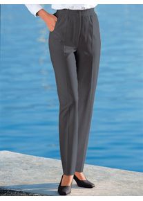 Classic Basics Damen Schlupfhose, grau, Gr. 20, unifarben, 62% Polyester, 36% Viskose, 2% Elasthan, Hosen