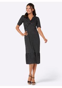 Classic Basics Damen Shirtkleid "Jersey-Kleid", schwarz-weiß, Gr. 54, gemustert, gepunktet, geblümt, mehrfarbig, Jersey, Single Jersey, 100%