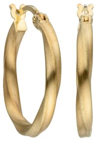 Jobo Damen Paar Creolen "Ohrringe gedreht", Silber 925 (Sterlingsilber), gold, Silber 925 (Sterlingsilber), Ohrringe, 925 Silber vergoldet