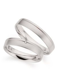 Phoenix PHÖNIX Damen Trauring "Schmuck Geschenk Silber 925 Trauring Ehering LIEBE versch. Varianten", 65, 0,01 ct SI = kleine Einschlüsse mit Brillant,
