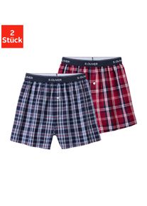 s.Oliver Herren Webboxer, Gr. 4, bunt, Webqualität, Obermaterial: 100% Baumwolle, kariert, Unterhosen, mit Logo Webbund