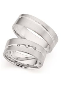 Phoenix PHÖNIX Damen Trauring "Schmuck Geschenk Silber 925 Trauring Ehering LIEBE versch. Varianten", 65, 0,03 ct SI = kleine Einschlüsse mit Brillanten,