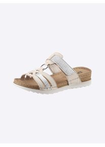 Fischer Damen Pantolette, Gr. 38, weiß, Lederimitat, modisch, Schuhe