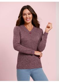 Classic Basics Damen Strickpullover "Langarm-Pullover", rot, Gr. 42, meliert, 100% Polyacryl, Pullover