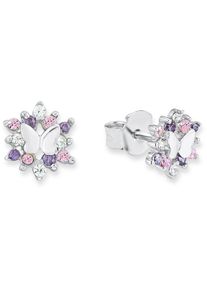 Mädchen Paar Ohrstecker "Schmetterling, 9245598", Silber 925 (Sterlingsilber), rosa, Prinzessin Lillifee, Silber 925 (Sterlingsilber), Ohrringe, mit