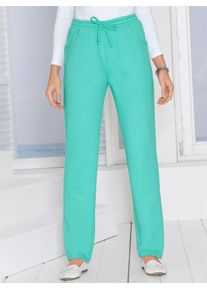 Classic Basics Damen Jerseyhose, grün, Gr. 44, unifarben, 100% Baumwolle, Hosen