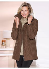Classic Basics Damen Steppjacke, braun, Gr. 50, gemustert, unifarben, 100% Polyester, Futter und Wattierung:100% Polyester, Kunstpelz:80% Polyacryl,