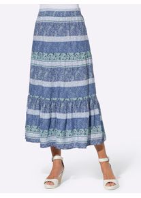 Classic Basics Damen Stufenrock, bunt, Gr. 20, gemustert, Paisley, gestreift, bedruckt, 100% Viskose, Röcke