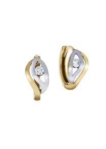 Vivance Damen Paar Creolen "375/- Gelbgold bicolor Zirkonia", ONE-SIZE, Gold, bunt, Gold, Ohrringe