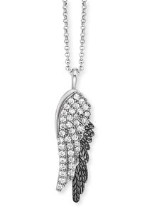 Engelsrufer Damen Kette mit Anhänger "Flügelduo, ERN-WINGDUO-ZI-BIB", Silber 925 (Sterlingsilber), L: 50cm, weiß, Silber 925 (Sterlingsilber),