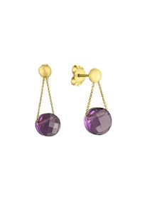 Celesta Damen Paar Ohrhänger "375/- Gelbgold Amethyst", ONE-SIZE, Gold, gelb, Gold, Ohrringe