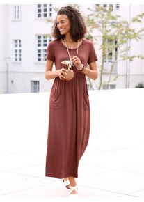 Casual Looks Damen Jerseykleid "Jersey-Kleid", rot, Gr. 40, unifarben, Jersey, Single Jersey, 95% Viskose, 5% Elasthan, Kleider