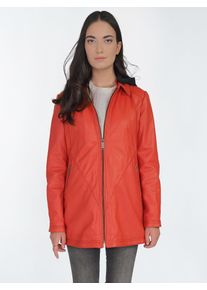 JCC Damen Lederjacke "3102220", grau, Gr. 42, Oberstoff: 100% Leder / Innenfutter: 100% Polyester / Ärmelfutter: 100% Polyester / Kapuze: 100%