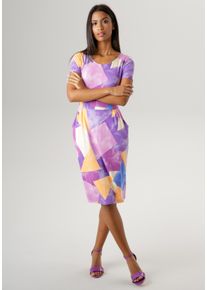 Damen Sommerkleid, bunt, modisch, Gr. 36, Aniston SELECTED, bedruckt, Single Jersey, Obermaterial: 95% Viskose, 5% Elasthan, Kleider, mit