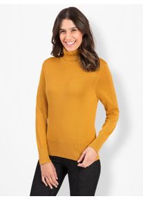 Inspirationen Damen Rollkragenpullover "Pullover", gelb, Gr. 36, unifarben, 55% Baumwolle, 45% Viskose, Pullover