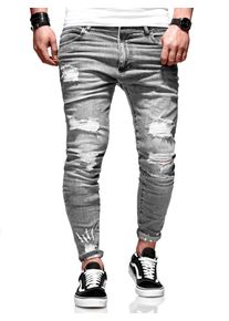behype Herren Slim-fit-Jeans "Dino", grau, casual, Gr. 29, 97% Baumwolle, 3% Elasthan, Jeans, mit tollen Used-Elementen