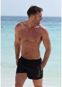 Bench. Herren Badeshorts, schwarz, Gr. S, unifarben, Microfaser, Polyester, Badehosen, mit seitlichem Logoschriftzug