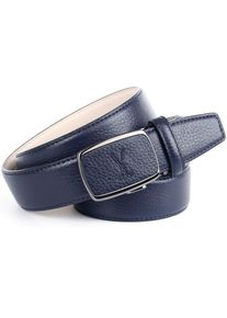 Anthoni Crown Damen Ledergürtel, blau, Gr. 110, unifarben, Leder, Gürtel, mit Golf-Prägung, helle Rückseite