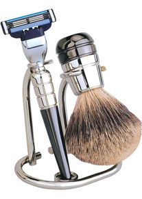 ERBE® ERBE Rasierset, silber, Rasiersets, Dachshaar, Chrom/Titan, Gillette Mach3-Klinge