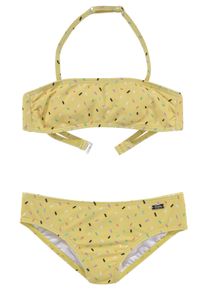 Buffalo Kinder Bandeau-Bikini "Candy Kids", gelb, Gr. 134, bedruckt, gepunktet, Recycling-Polyamid, Bikini-Sets, mit Streusel-Druck