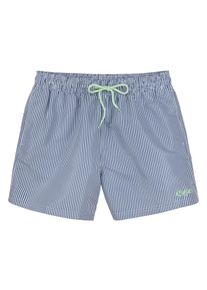 Buffalo Herren Badeshorts, blau, Gr. S, gestreift, Microfaser, Polyester, Recycling-Polyester, Microfaser, Badehosen, in feinem Streifenlook
