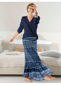Ambria Damen Longbluse, blau, Gr. 52, unifarben, 100% Polyester, Blusen