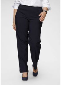 KjBRAND Damen Stoffhose "Sally Bengaline", blau, casual, Gr. 50, unifarben, Web, Obermaterial: 80% Viskose, 17% Polyamid, 3% Elasthan, Hosen, mit