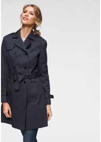Aniston CASUAL Damen Trenchcoat, blau, casual, Gr. 40, unifarben, Web, Satin, Obermaterial: 100% Baumwolle. Futter: 100% Polyester, Mäntel, mit