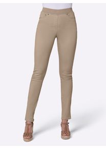 Damen Schlupfjeans, beige, Gr. 19, CREATION L PREMIUM, unifarben, 56% Baumwolle, 19% Polyester, 14% Lyocell, 10% Viskose, 1% Elasthan, Jeans