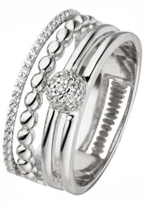 Jobo Damen Fingerring, 58, Silber 925 (Sterlingsilber), silber, Silber 925 (Sterlingsilber), Fingerringe, 925 Silber mit 41 Zirkonia