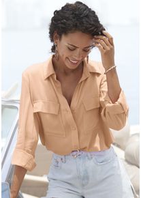 Vivance Damen Hemdbluse, orange, casual, Gr. 34, unifarben, Web, Obermaterial: 100% Lyocell (TENCEL), Blusen, aus softer Lyocellqualität, luftige