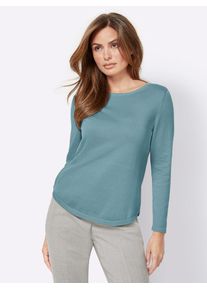 Inspirationen Damen Rundhalspullover "Pullover", blau, Gr. 36, unifarben, 100% Baumwolle, Pullover