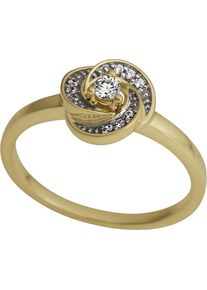Firetti Damen Diamantring "Schmuck Geschenk Gold 333 Damenring Goldring Fingerring Knoten", 18, 0,12 ct P2 = erkennbare Einschlüsse, Gelbgold