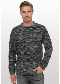 Rusty Neal Herren Strickpullover, schwarz, casual, Gr. M, unifarben, 70% Polyacryl, 30% Baumwolle, Pullover, mit dezenter Musterung und Strick-Design