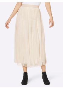 Heine Damen Meshrock, beige, Gr. 38, unifarben, 100% Polyester, Röcke