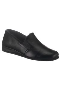 Rohde Herren Hausschuh, Gr. 39, schwarz, Glattleder, Schuhe